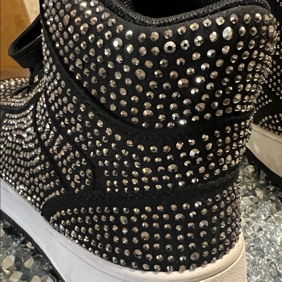 Black and Gold bling High-Top Sneakers - Picture 10 of 13